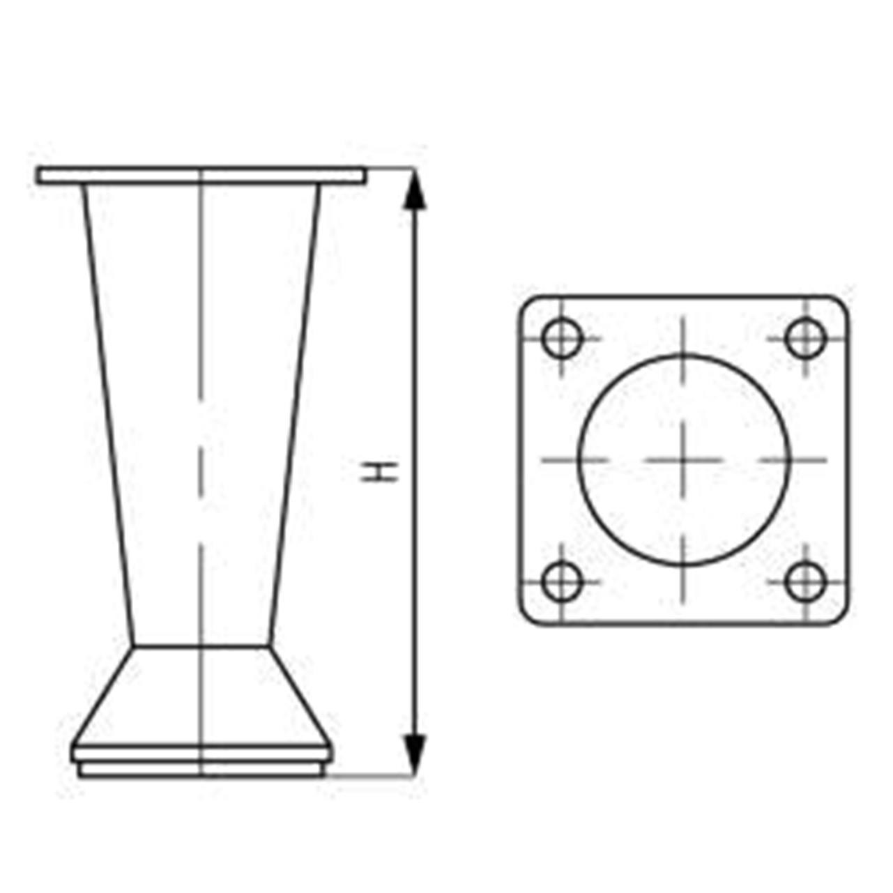 Опора 19228.050c, конус, h-51-60мм, хром